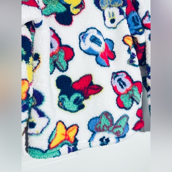 Disney Minnie Mouse Sherpa Fleece Sweater Loose Fit AOP Women’s Size XS #3 - Picture 4 of 6